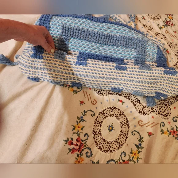 Antonello Tedde Woven Blue And White Large Tote Bag